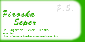 piroska seper business card